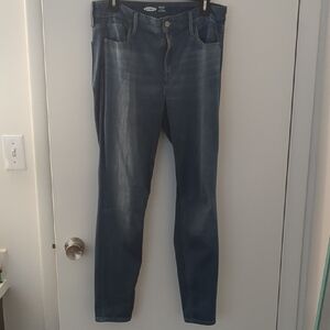 Old Navy Women's Rockstar Super Skinny High Rise 24/7 Sculpt Blue Jeans